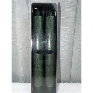 ROOT Gilded 9" Gentry Candle Set 2 Dark Green Beeswax-Enriched 22.5 Hour Burn